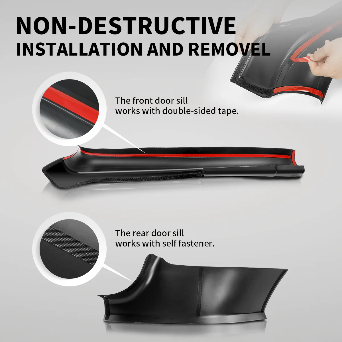Fit For 2020-2023 Tesla Model Y Door Sill Protector Matte TPE & ABS Front and Rear Door Entry Guard Decoration Scuff Plate Accessories, Don't fit 7 Seats - Image 5