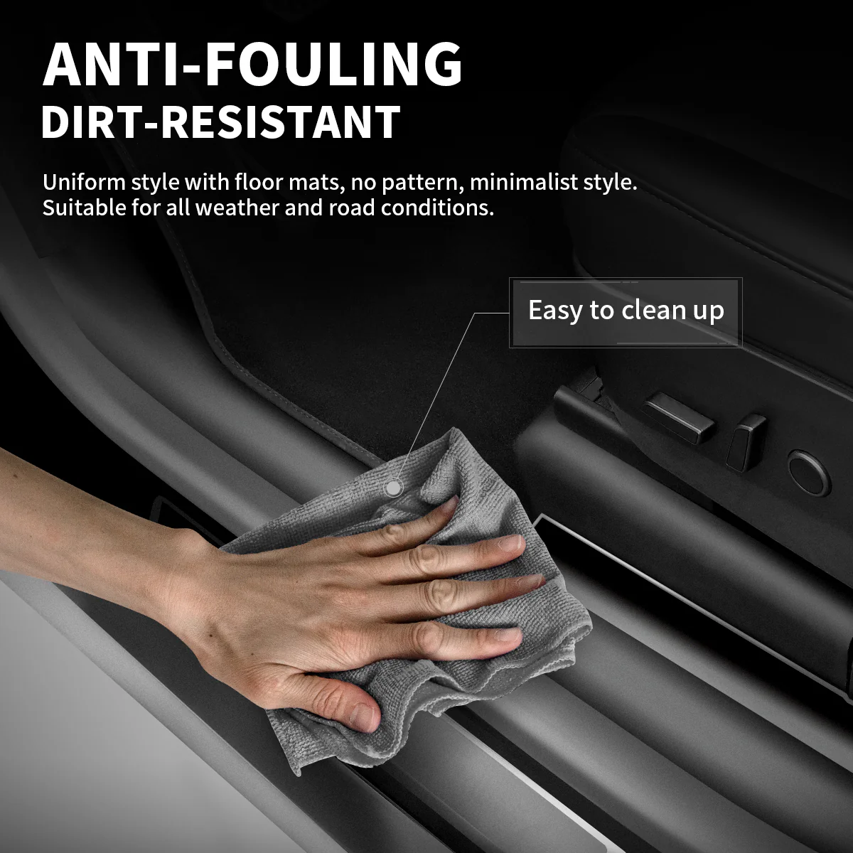 Fit For 2020-2023 Tesla Model Y Door Sill Protector Matte TPE & ABS Front and Rear Door Entry Guard Decoration Scuff Plate Accessories, Don't fit 7 Seats - Image 7