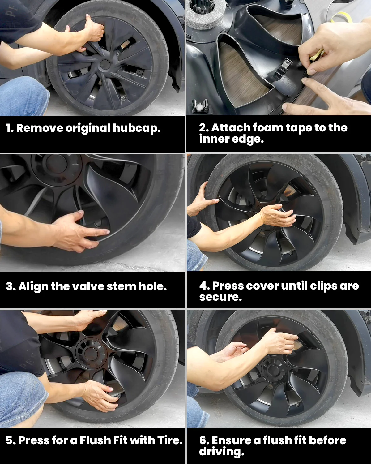 Fit For Tesla Model Y 2020-2023 Wheel Protection Covers Hub Caps, Fit 19 Inch Wheel ONLY - Image 8