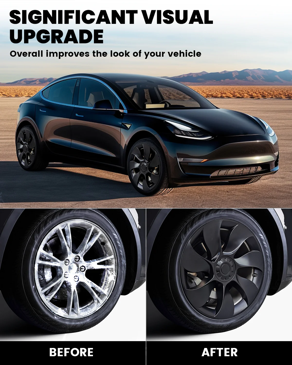 Fit For Tesla Model Y 2020-2023 Wheel Protection Covers Hub Caps, Fit 19 Inch Wheel ONLY - Image 9