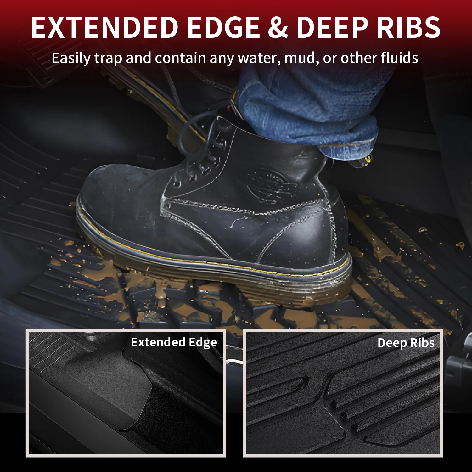 Fit for 2015-2026 Ford F-150 & 22-26 Lightning Models Floor Mats, Fit Carpet Floor & 1st Row Bucket Seat - Image 12