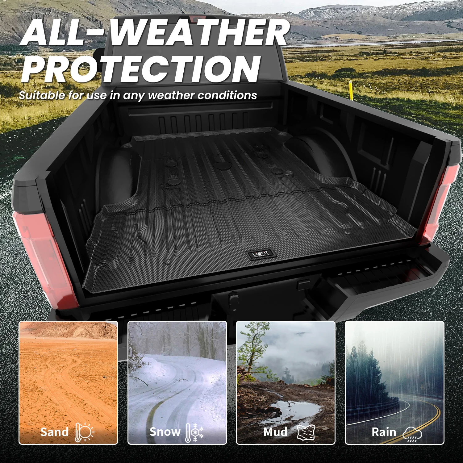 Fit for 2017-2026 Ford F-250 F-350 F-450 F-550 Super Duty Bed Mat or Tailgate Mat, Not Fit Drop-in liners - Image 5