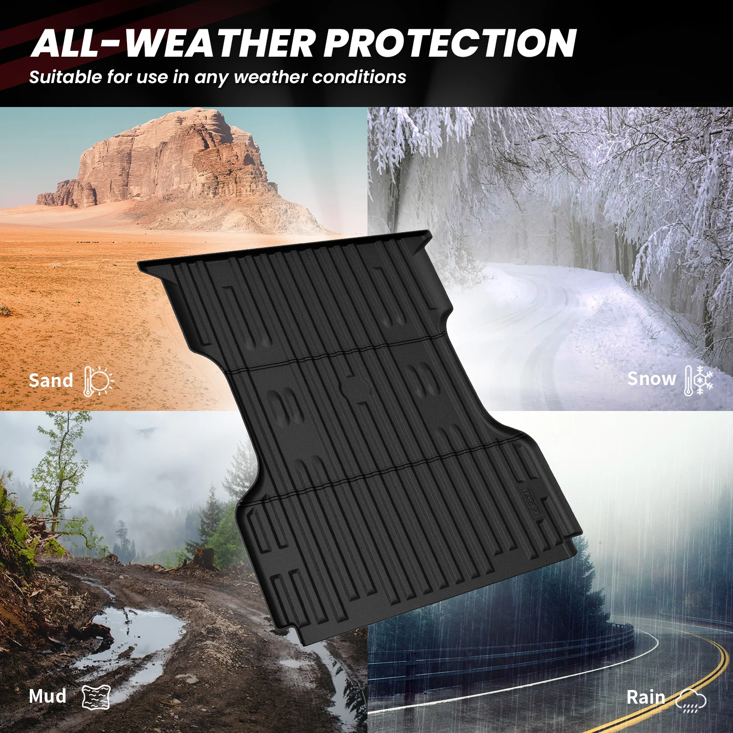 Fit for 2009-2016 Ford F-250 F-350 F-450 6.75FT(81") Heavy Duty Truck Bed Mat, Not Fit Drop-in liners - Image 8