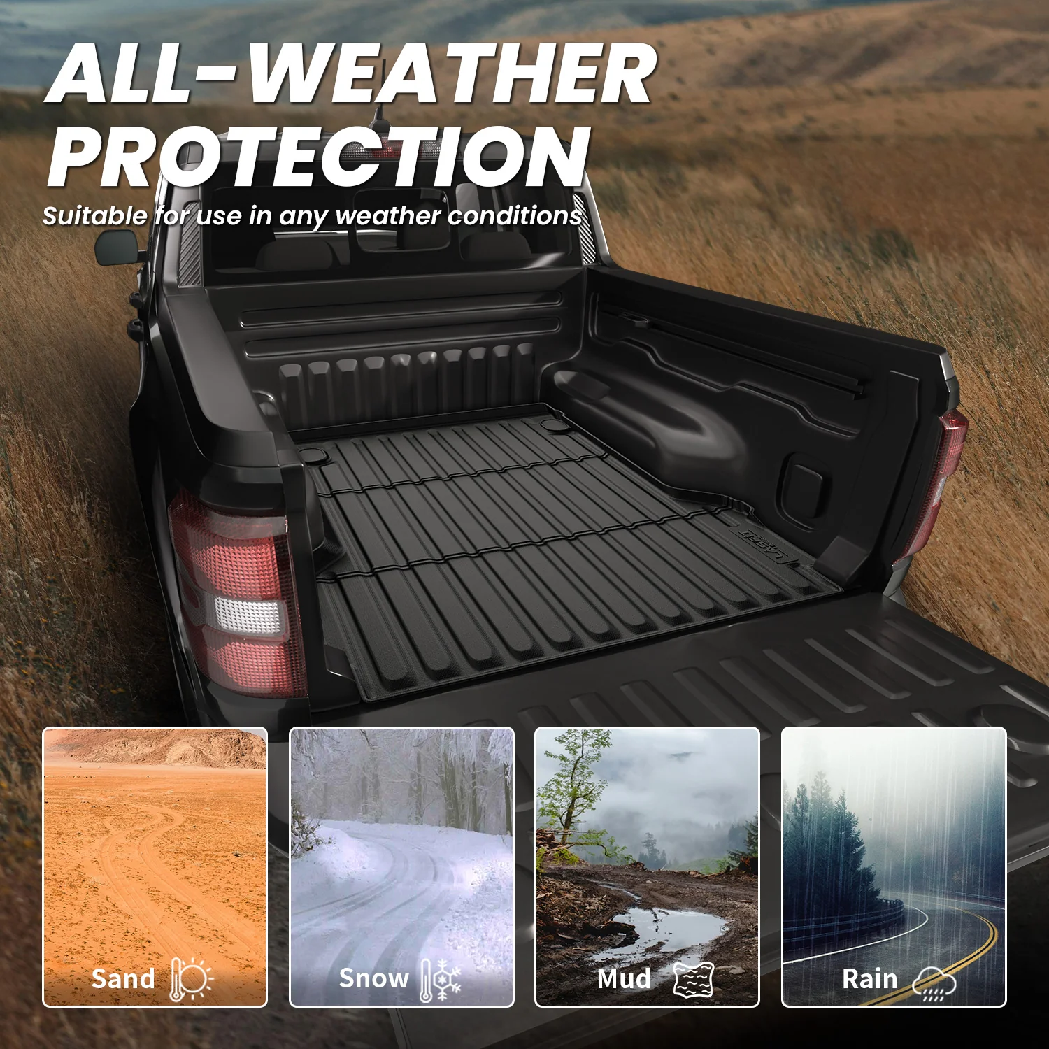 Fit for 2022-2026 Ford Maverick 4.5FT(54.4" ) Heavy Duty Truck Bed Mat or Tailgate Mat, Not Fit Drop-in liners - Image 23