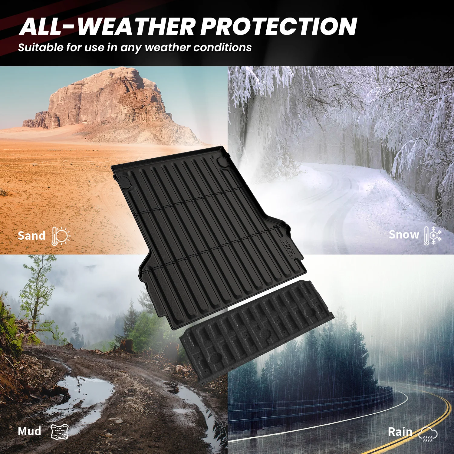 Fit for 2022-2026 Ford Maverick 4.5FT(54.4" ) Heavy Duty Truck Bed Mat or Tailgate Mat, Not Fit Drop-in liners - Image 5
