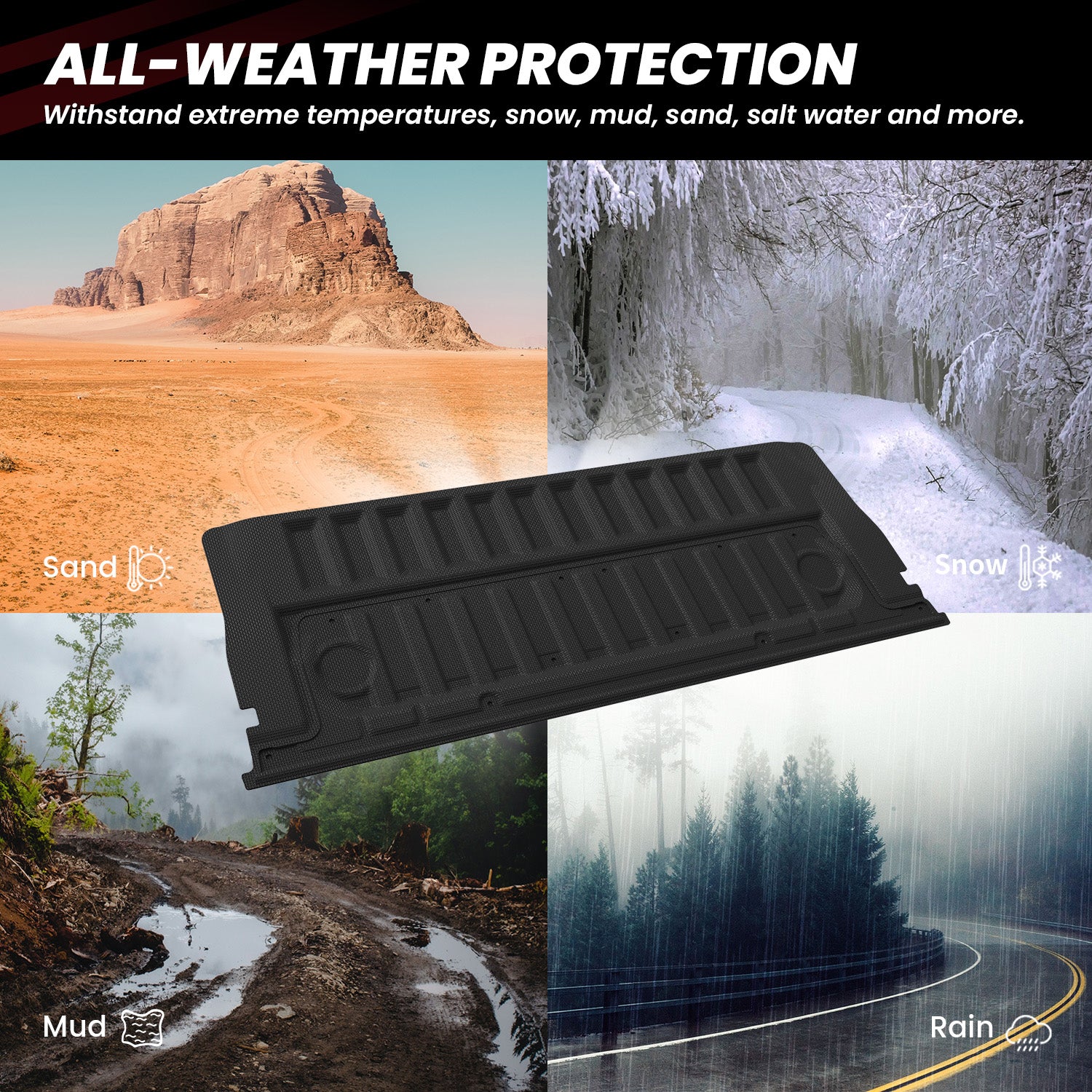 Fit for 2024-2026 Ford Ranger 5FT(59.6") Heavy Duty Truck Bed Mat or Tailgate Mat, Not Fit Drop-in liners - Image 13