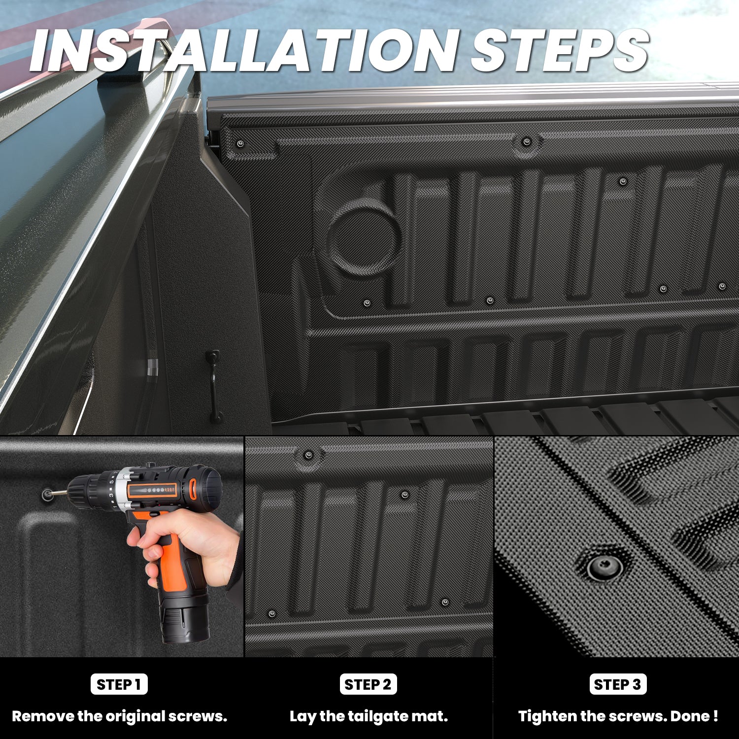 Fit for 2024-2026 Ford Ranger 5FT(59.6") Heavy Duty Truck Bed Mat or Tailgate Mat, Not Fit Drop-in liners - Image 14