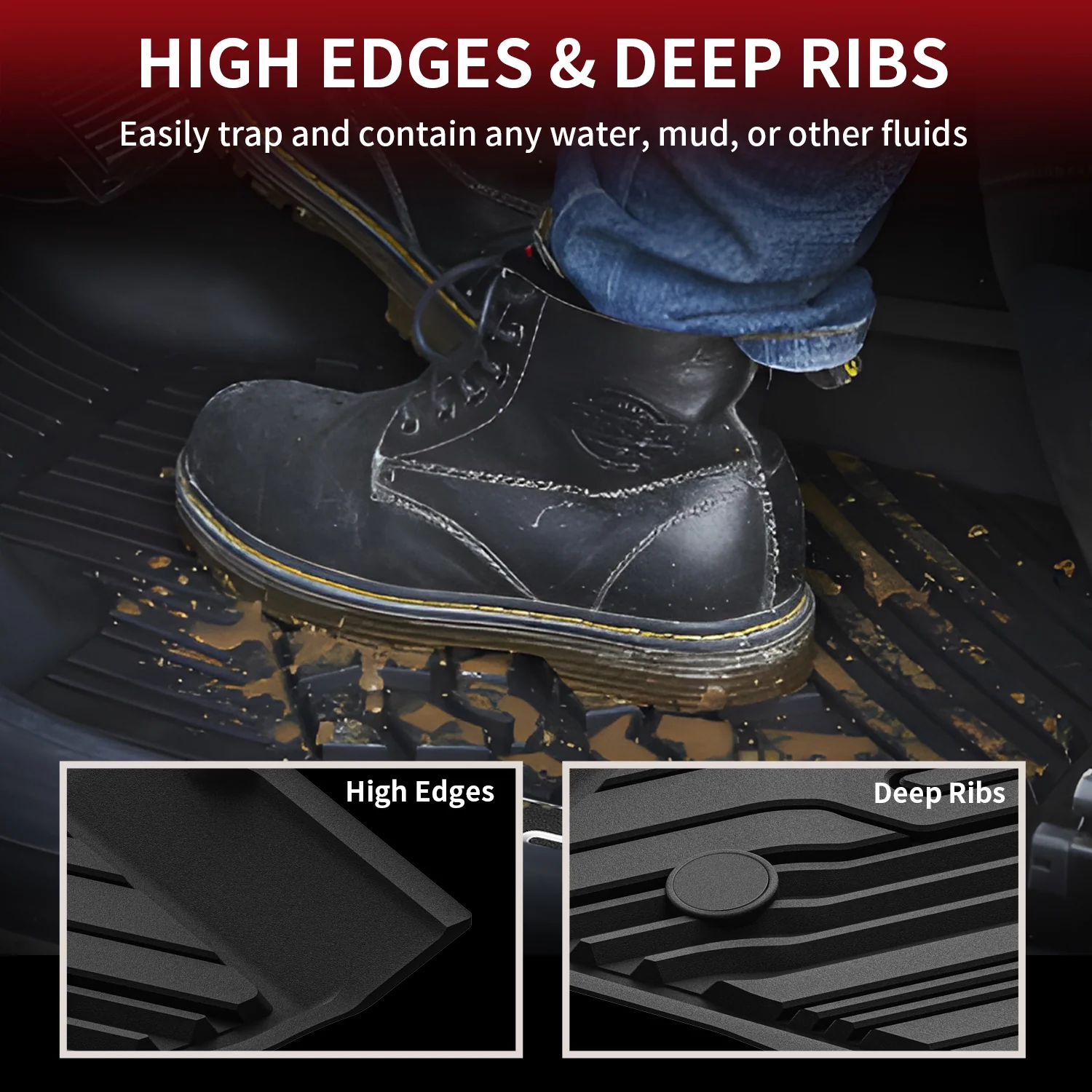 Fit for 2020-2023 Ford Ranger Floor Mats 1st & 2nd Row Seat, Fit SuperCrew ONLY - Image 3