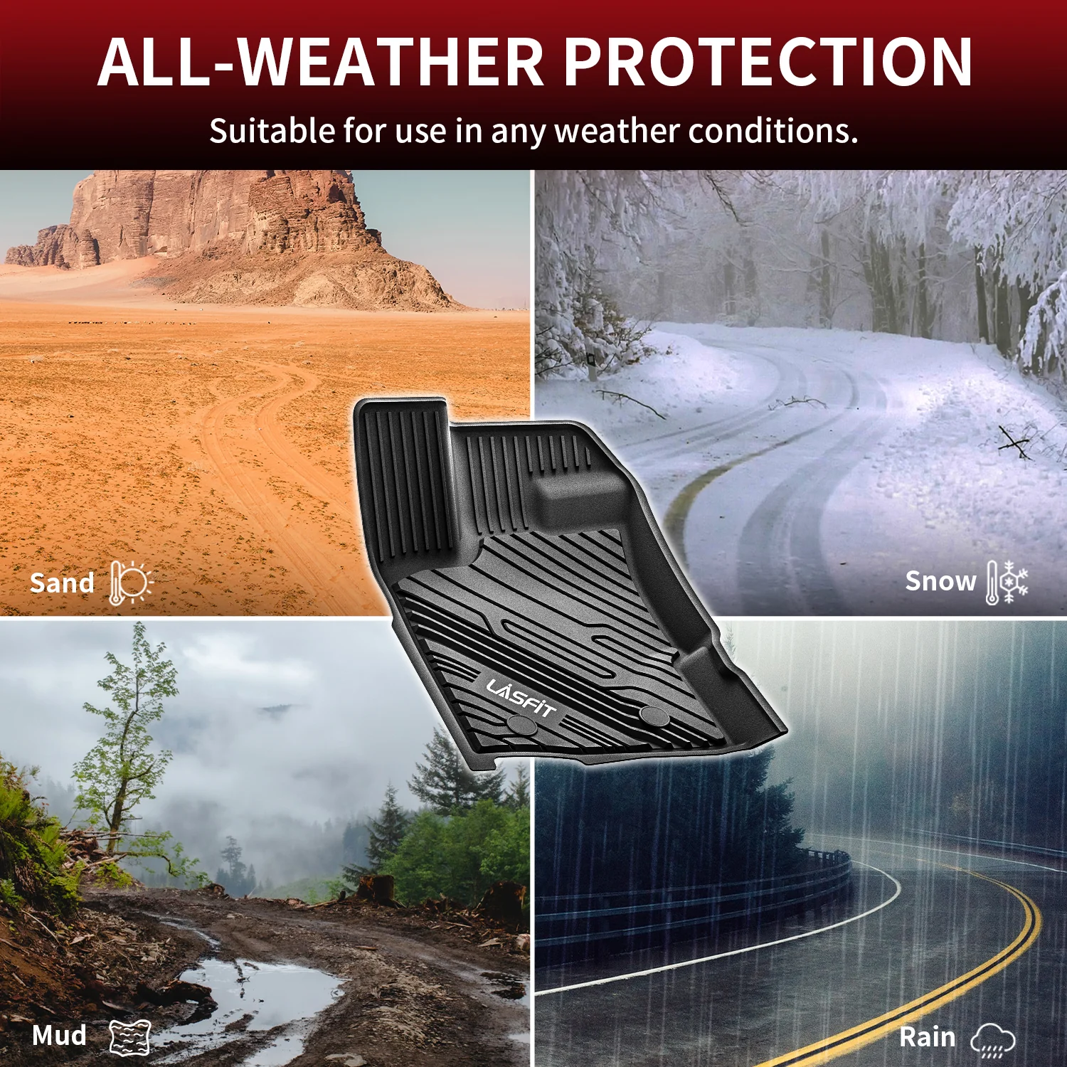 Fit for 2020-2023 Ford Ranger Floor Mats 1st & 2nd Row Seat, Fit SuperCrew ONLY - Image 6