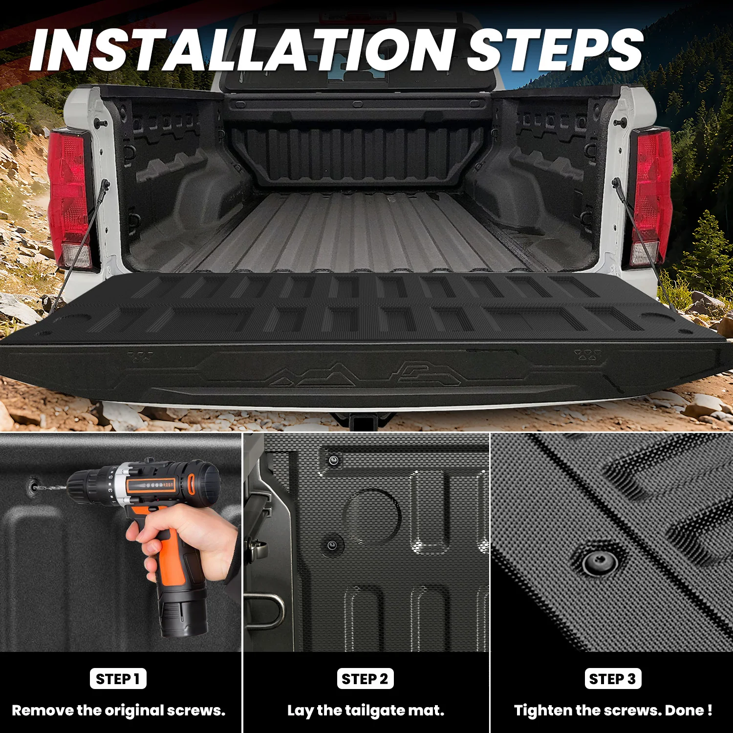 Fit for 2023-2026 GMC Canyon Heavy Duty 61.7"(5FT) Bed Mat or Tailgate Mat - Image 15
