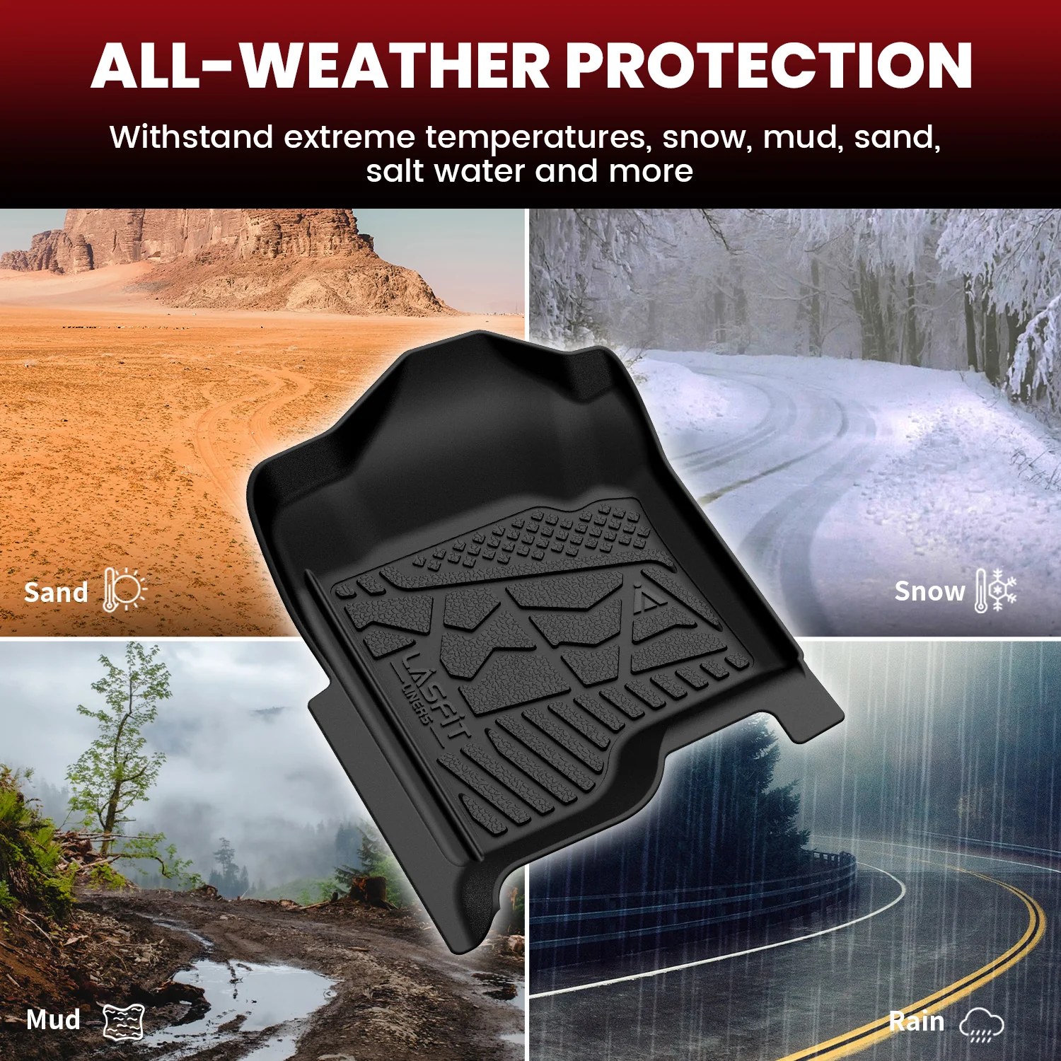 Fit for 2007-2013 GMC Sierra 1500 Crew Cab Floor Mats, Fit Bucket Seat & Gas Only - Image 6