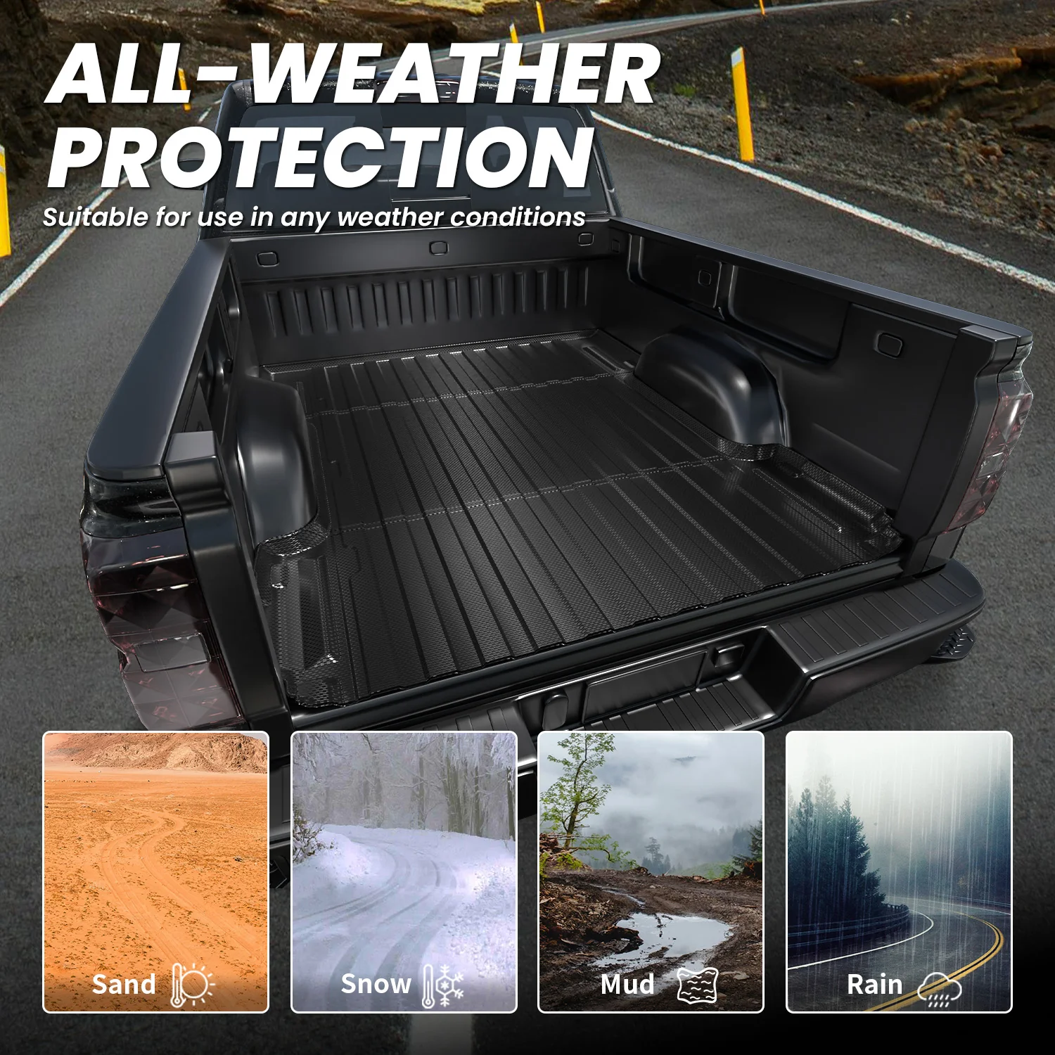 Fit for 2007-2018 Chevrolet Silverado 1500 Heavy Duty 5.8FT or 6.5FT Bed Mat, Not Fit 2007 Classic Body Style - Image 6