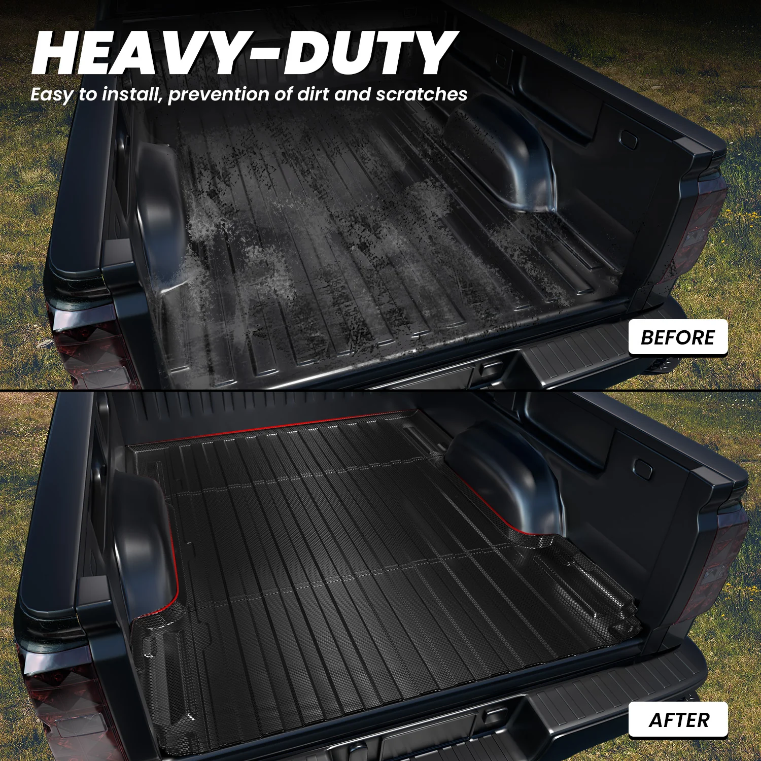 Fit for 2007-2018 Chevrolet Silverado 1500 Heavy Duty 5.8FT or 6.5FT Bed Mat, Not Fit 2007 Classic Body Style - Image 5
