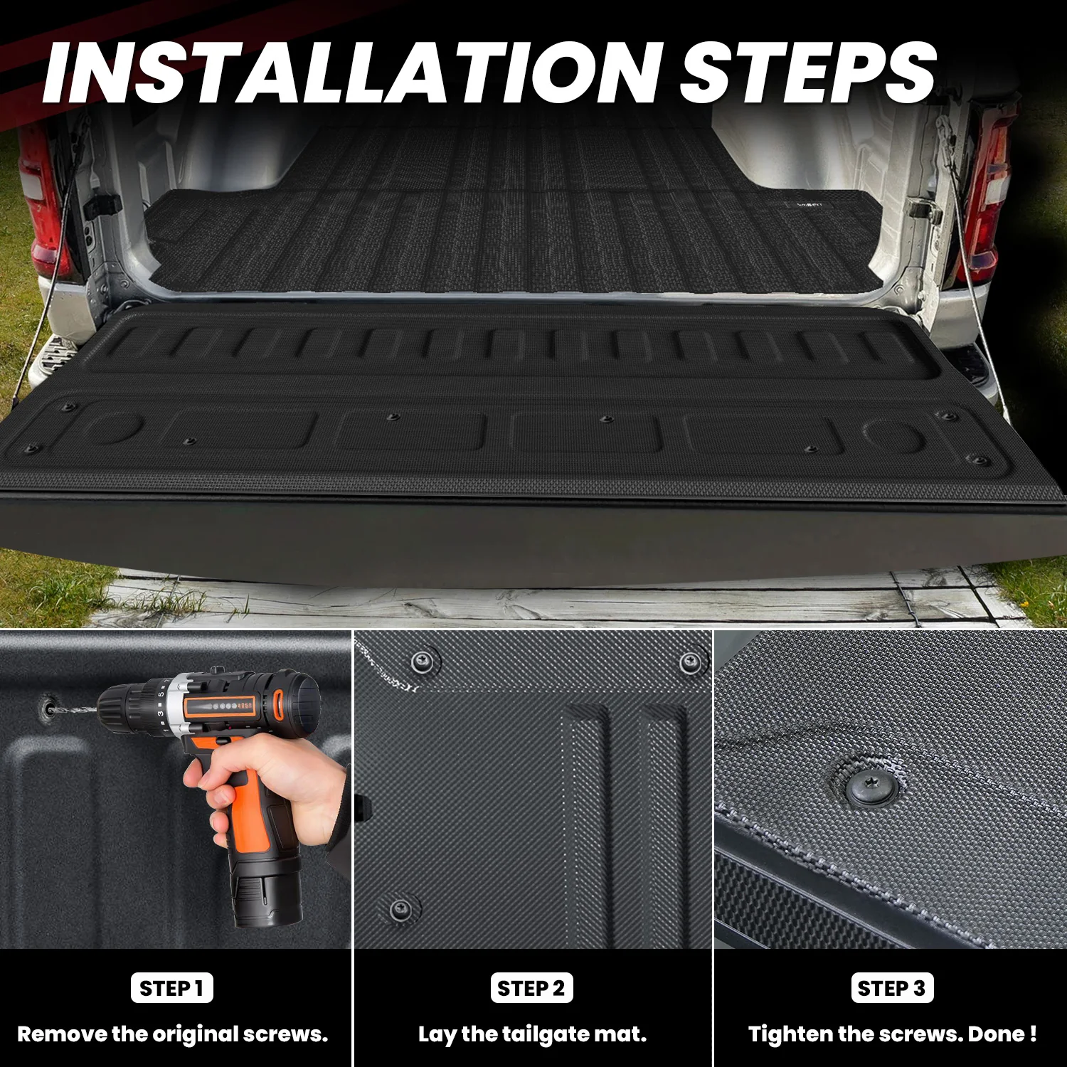 Fit for 2020-2026 GMC Sierra 2500HD 3500HD 6.8FT Bed Mat or Tailgate Mat, Not for 5th Wheel Package - Image 13