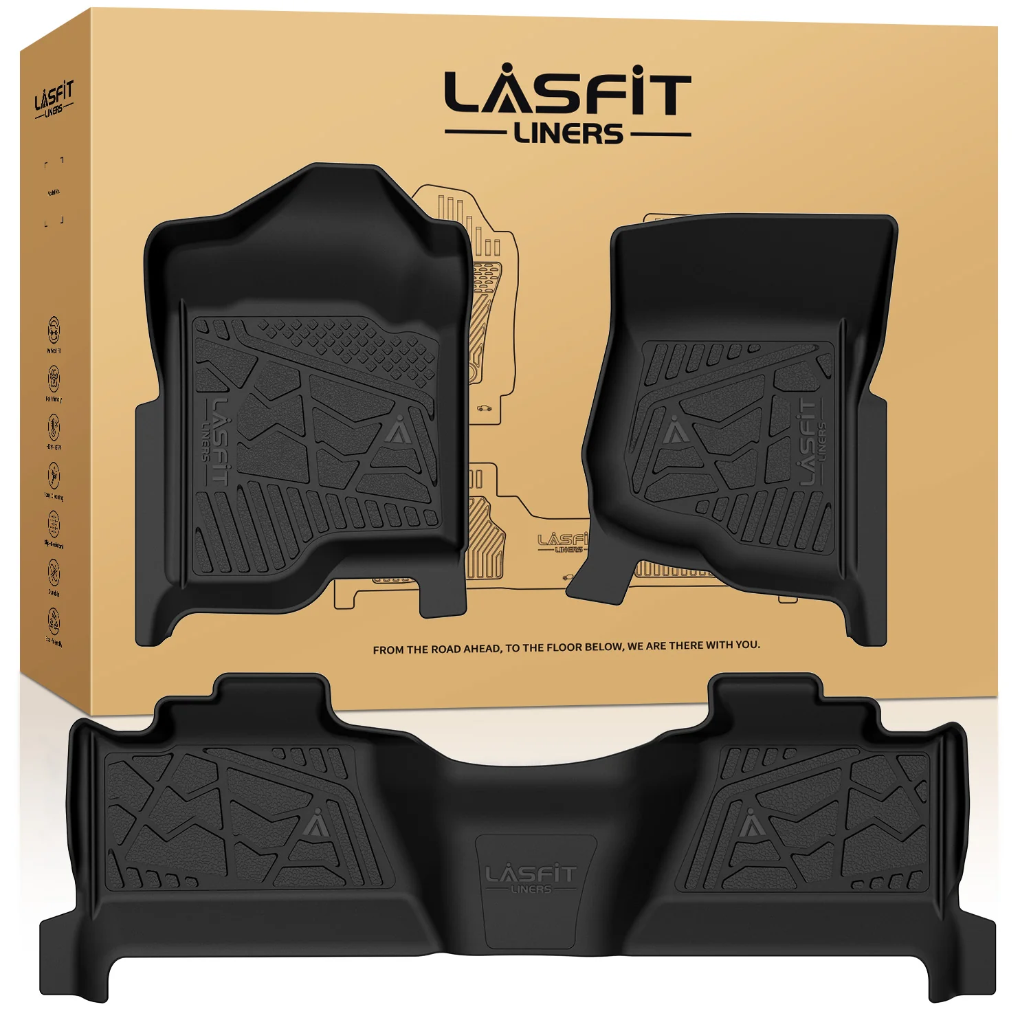 Fit for 2007-2014 GMC Sierra HD 2500 3500 Crew Cab Floor Mats, Fit Bucket Seat Only - Image 9