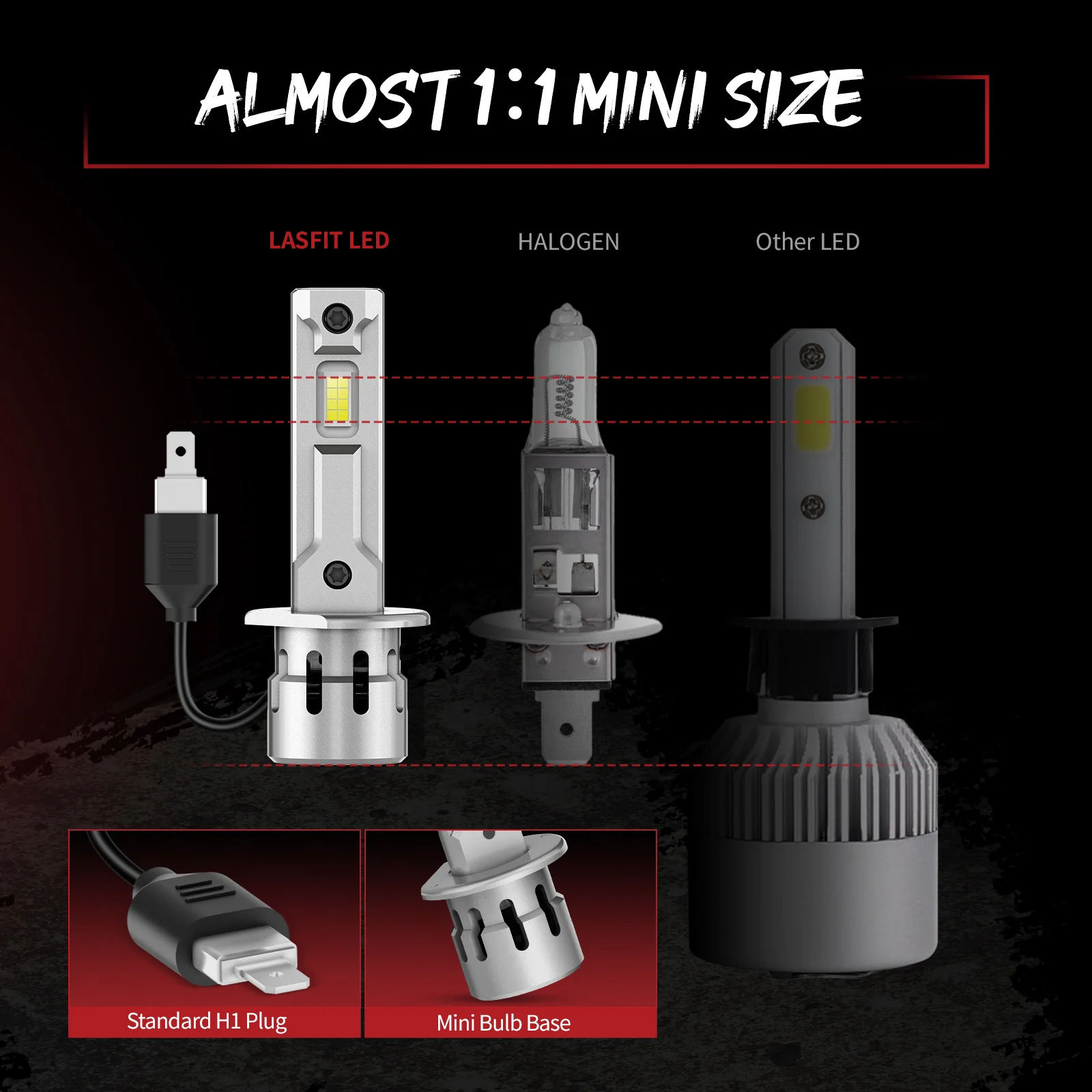 60W H1 LA Air Series | 6,000LM 6000K LED Bulbs - Image 4