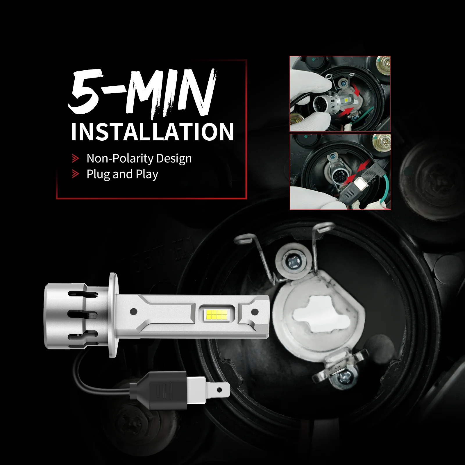 60W H1 LA Air Series | 6,000LM 6000K LED Bulbs - Image 5