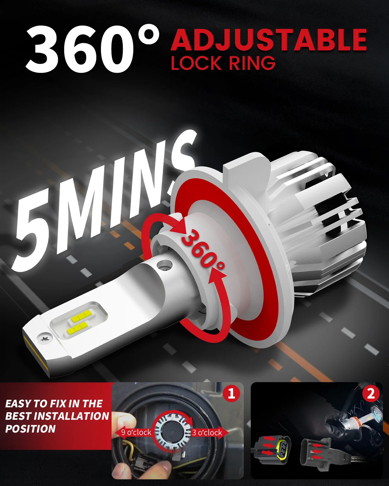 50W H10 H13 LC Plus Series Combo Pack | 5,000LM 6000K LED Bulbs - Image 4