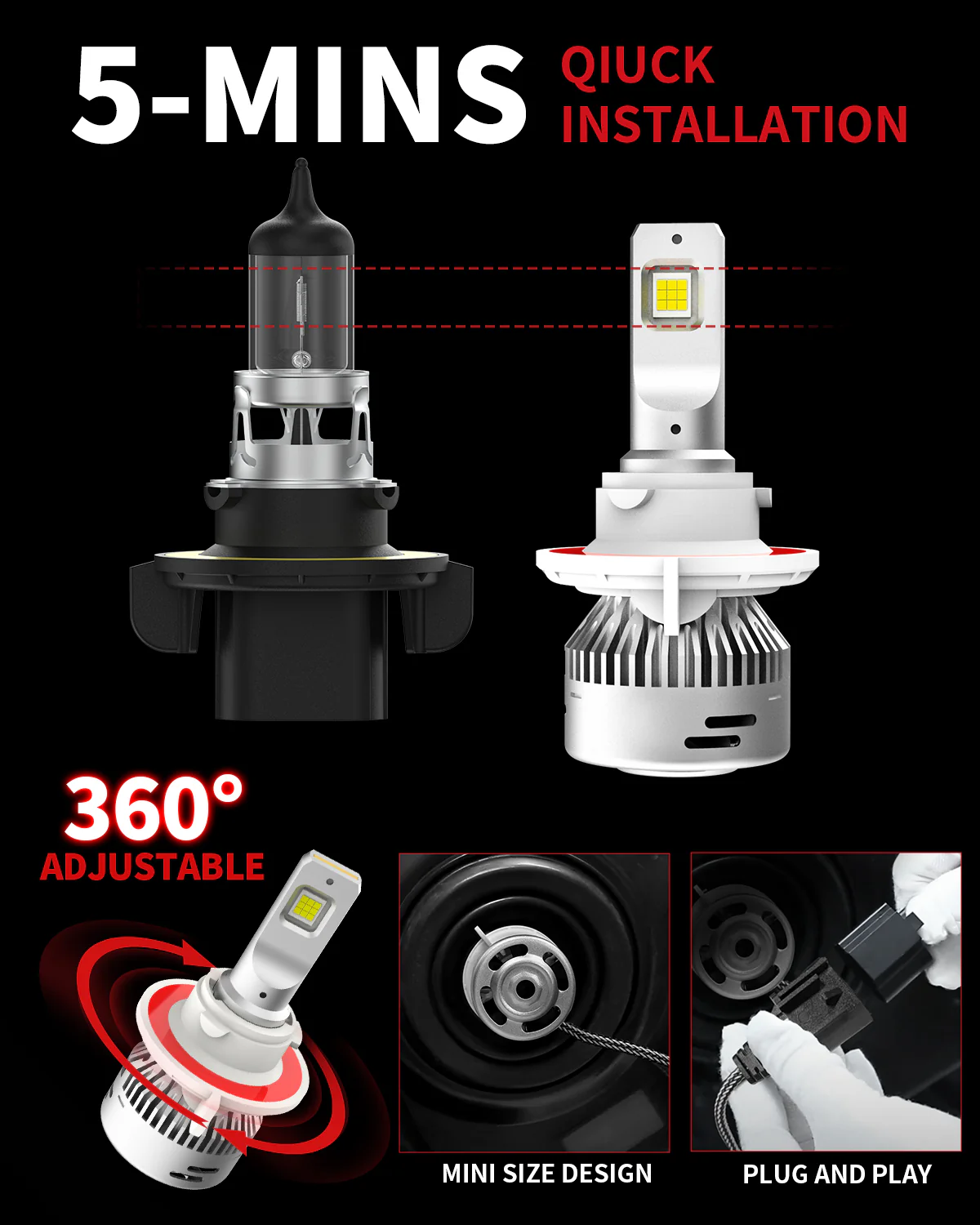 Fit for 2009-2012 Ram 1500 LED Bulbs 9005 H11 Exterior Interior Lights - Image 13