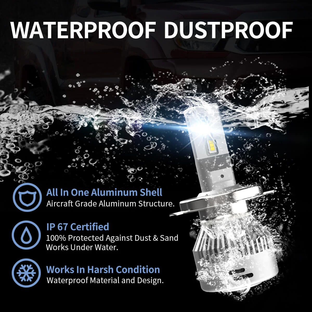 60W 9003 H4 HB2 LA Plus Series | 6,000LM 6000K LED Bulbs - Image 12