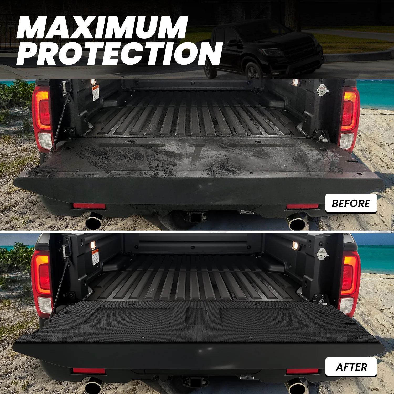 Fit for 2017-2026 Honda Ridgeline 5.3FT(64") Heavy Duty Truck Bed Mat or Tailgate Mat, Not Fit Drop-in liners - Image 12