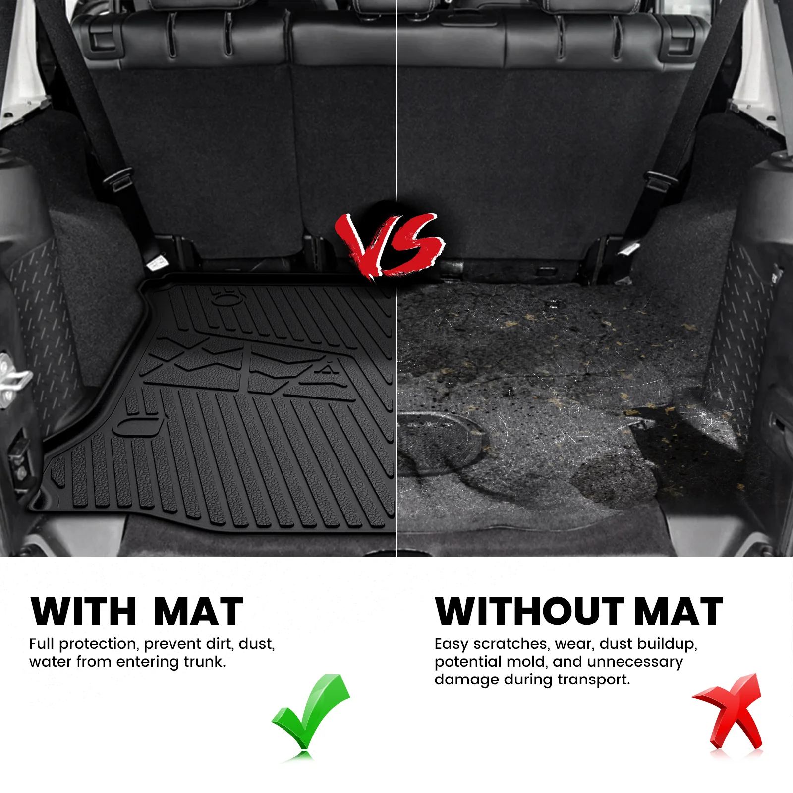 Fit for 2014-2018 Jeep Wrangler JK Floor Mats or Cargo Mat, For 4 Doors Only - Image 25