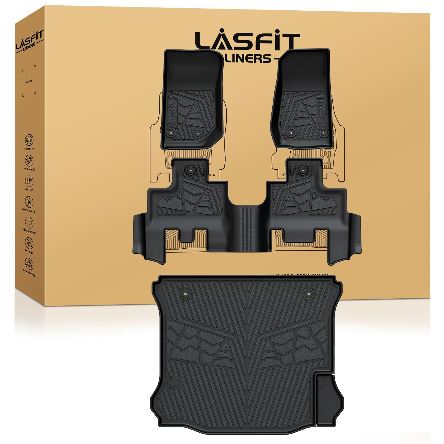 Fit for 2014-2018 Jeep Wrangler JK Floor Mats or Cargo Mat, For 4 Doors Only - Image 9