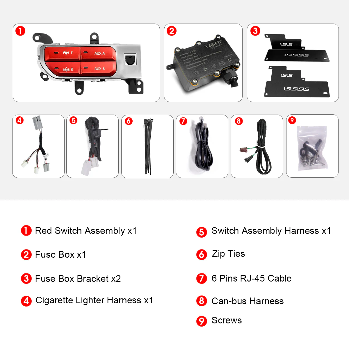 Fit For Jeep Wrangler JL 2018-2025 Auxiliary Switch Panel Bank Kit - Image 9