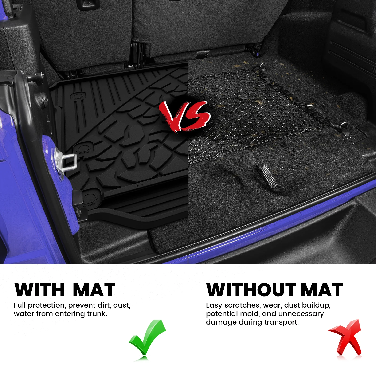 Fit for 2018-2026 Jeep Wrangler JL Floor Mats or Cargo Mat, Fit 4-Door Only(Don't fit 4xe) - Image 22