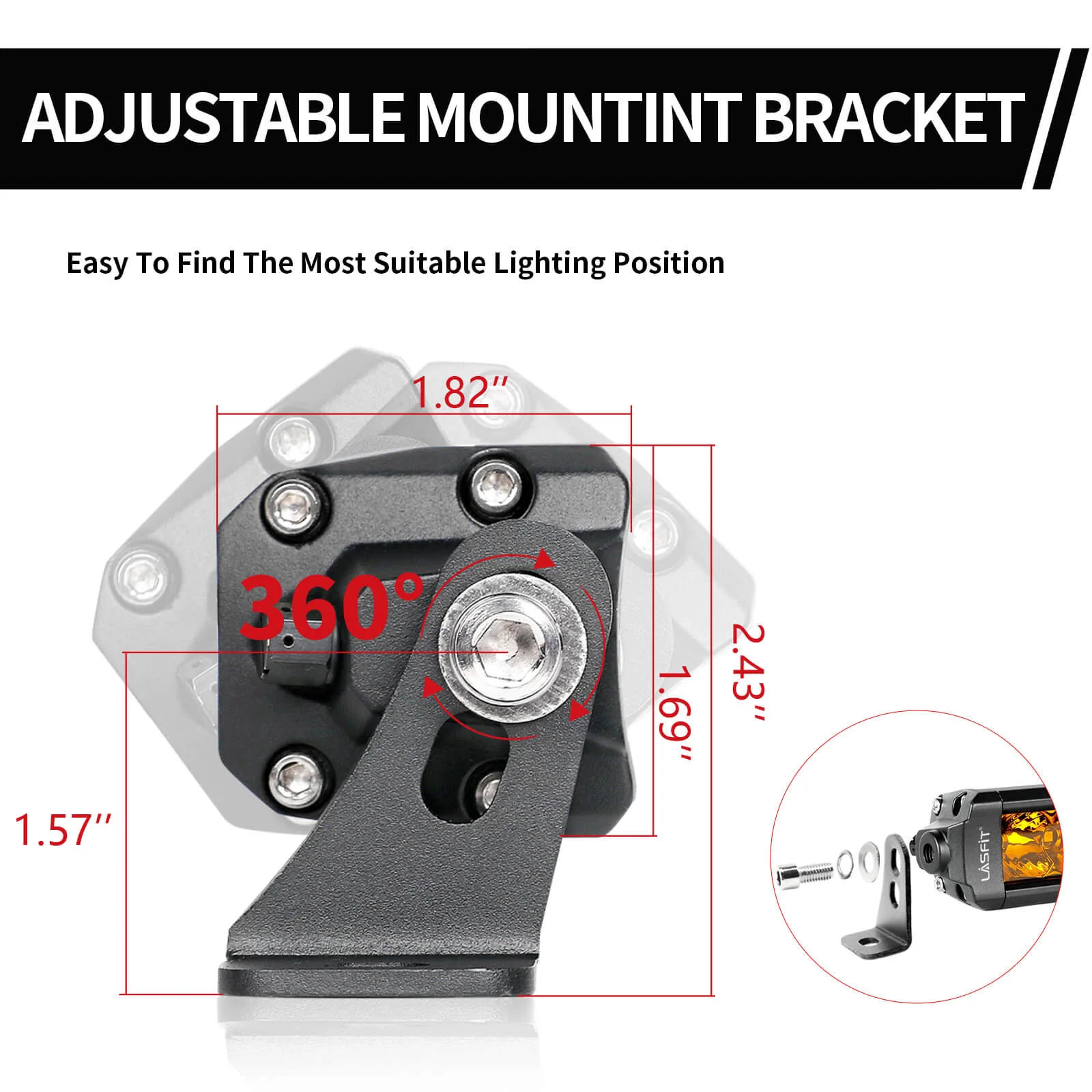 Lasfit 32" Off-Road LED Amber Light Bar With Slim Single Row Combo Flood Spot Design | Bumper Grille Mount - Image 18