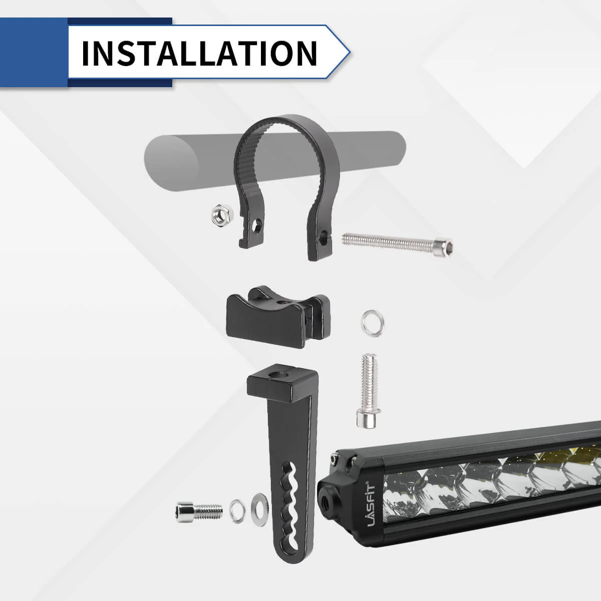 Adjustable Universal LED Light Mounting Clamps For Off Road LED Light Bar Pods | LASFIT - Image 5