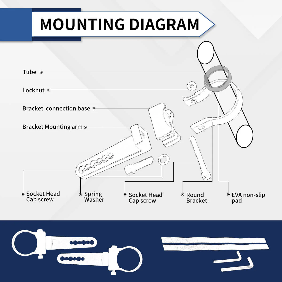Adjustable Universal LED Light Mounting Clamps For Off Road LED Light Bar Pods | LASFIT - Image 6