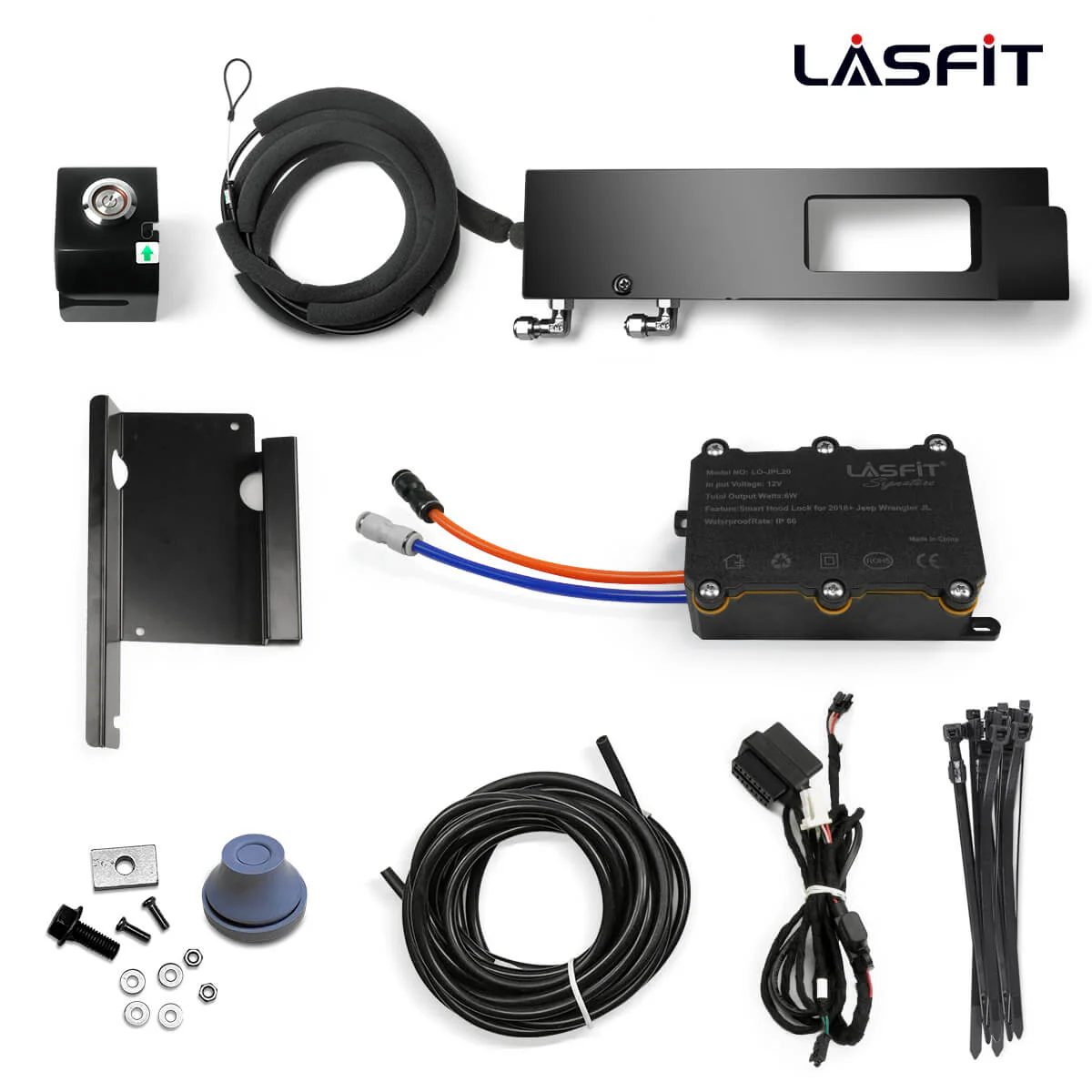 Lasfit Stealth Anti-Theft Automatic Hood Lock System for 18-23 Jeep Wrangler JL/JLU and Gladiator JT(Version 2.0), Don't fit 2024+ Jeep Wrangler/Gladiator - Image 2