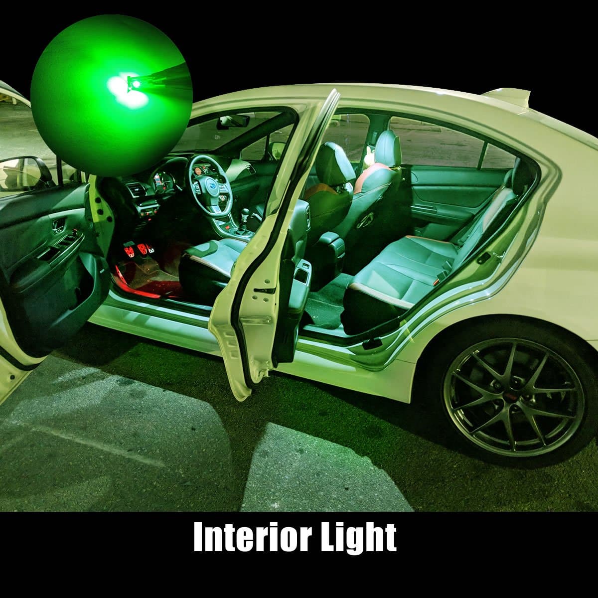 2825 194 168 T10 CANBUS Error Free LED Map Dome Trunk Side Marker Lights | Green, 2 Bulbs - Image 7