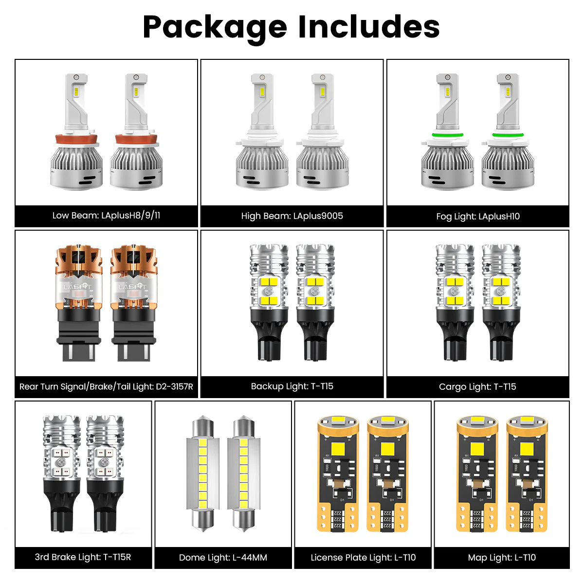 Fit for 2009-2012 Ram 1500 LED Bulbs 9005 H11 Exterior Interior Lights - Image 6