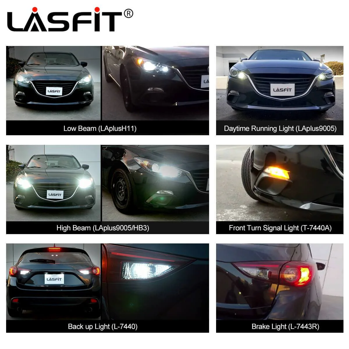 Fit for 2014-2016 Mazda Mazda3 Hatchback Sport LED Bulbs H11 Exterior Interior Lights - Image 2