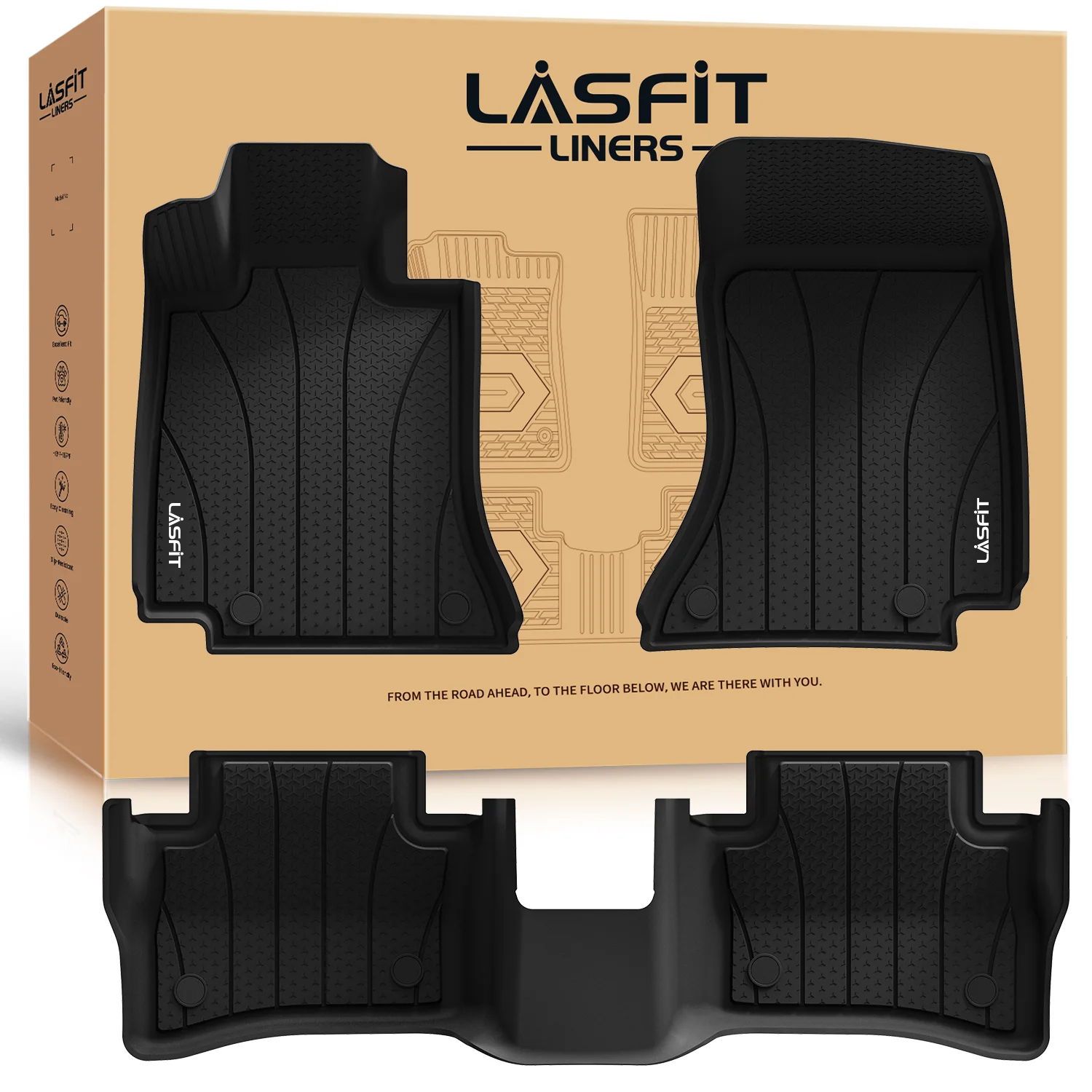 Fit for 2024-2026 Mercedes Benz E-class 1st and 2nd Row All-weather TPE Floor Mats, Fit Sedan W214 - Image 7