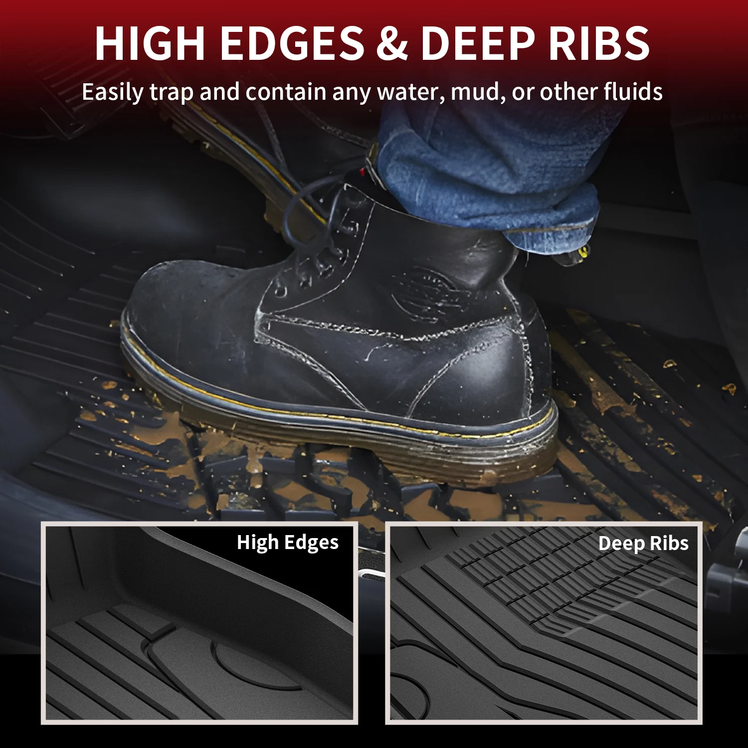 Fit for 2020-2026 Mercedes Benz GLB 1st & 2nd Row Floor Mats, Only Fit 5 Seats - Image 3