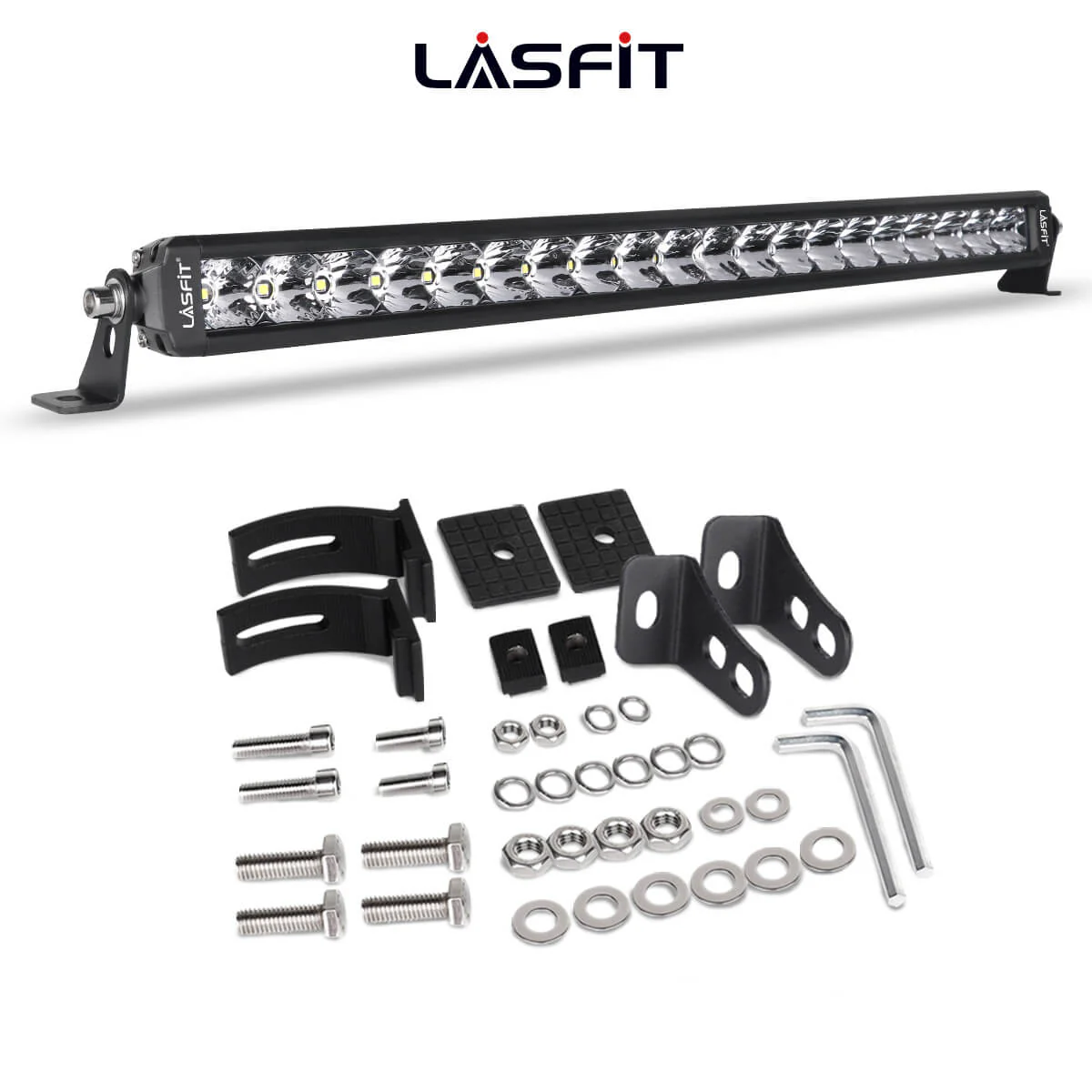 LASFIT Off-Road LED Light Bars 12 22 32 42 52 Inch Spot Flood Combo Single Row - White - Image 30