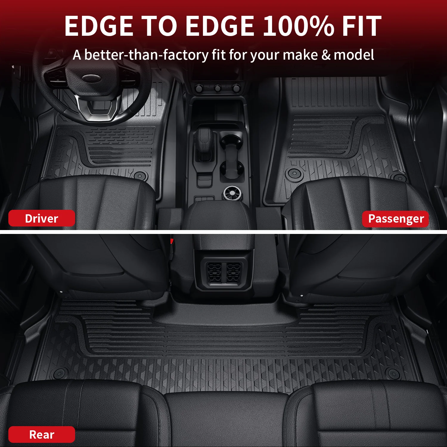 Fit for 2025-2026 Ram 1500 All-weather Floor Mats With Bucket Seating Only - Image 13