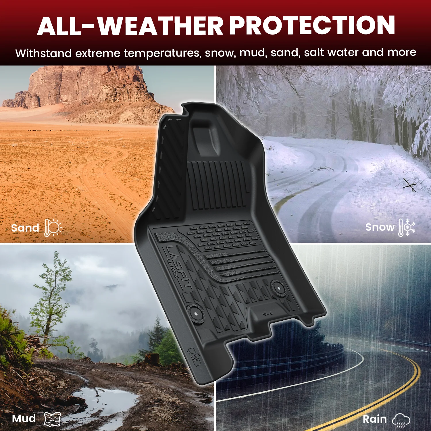 Fit for 2025-2026 Ram 1500 All-weather Floor Mats With Bucket Seating Only - Image 26