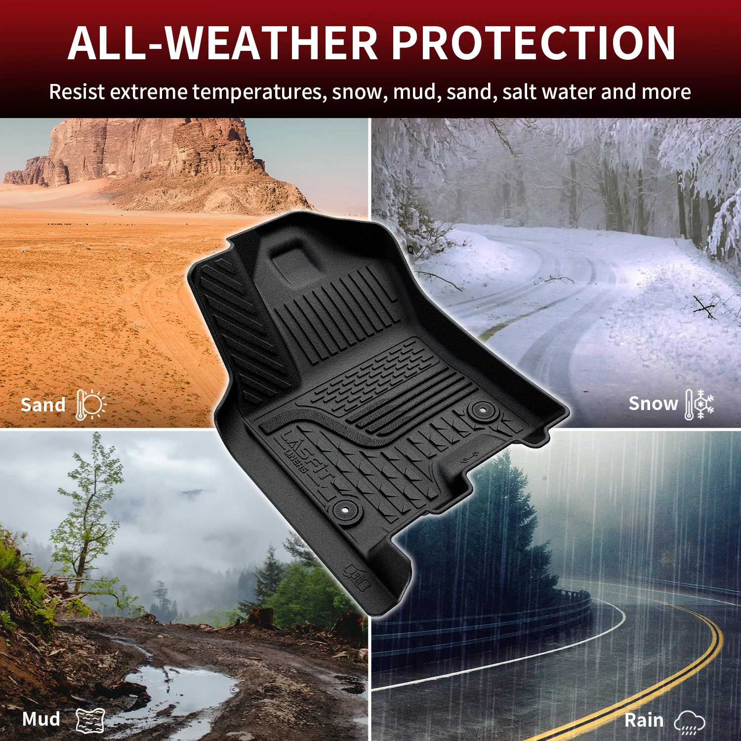 Fit for 2025-2026 Ram 1500 All-weather Floor Mats With Bucket Seating Only - Image 8