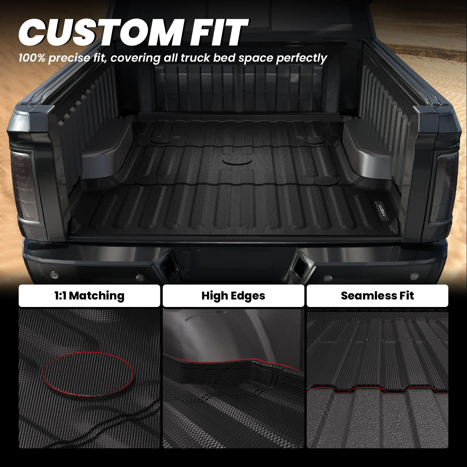 Fit for 2006-2018 Ram 1500 Bed Mat (Not Fit Drop-in liners) or Tailgate Mat, Heavy Duty Protection - Image 9