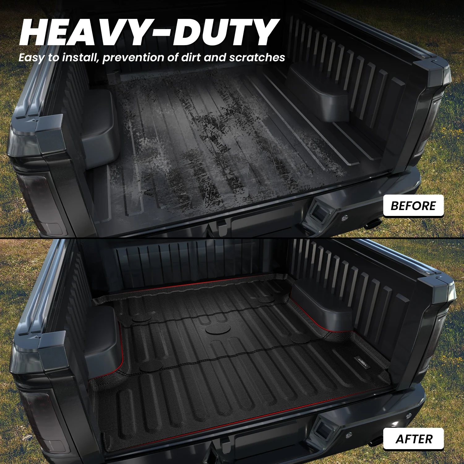 Fit for 2006-2018 Ram 1500 Bed Mat (Not Fit Drop-in liners) or Tailgate Mat, Heavy Duty Protection - Image 10
