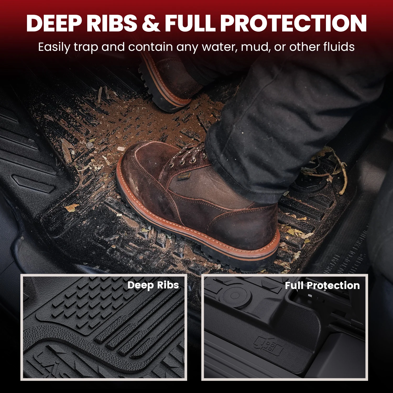 Fit for 2019-2024 Ram 1500 1st & 2nd Floor Mats, Only Fit Carpet Floor, Don't Fit Classic Model - Image 18