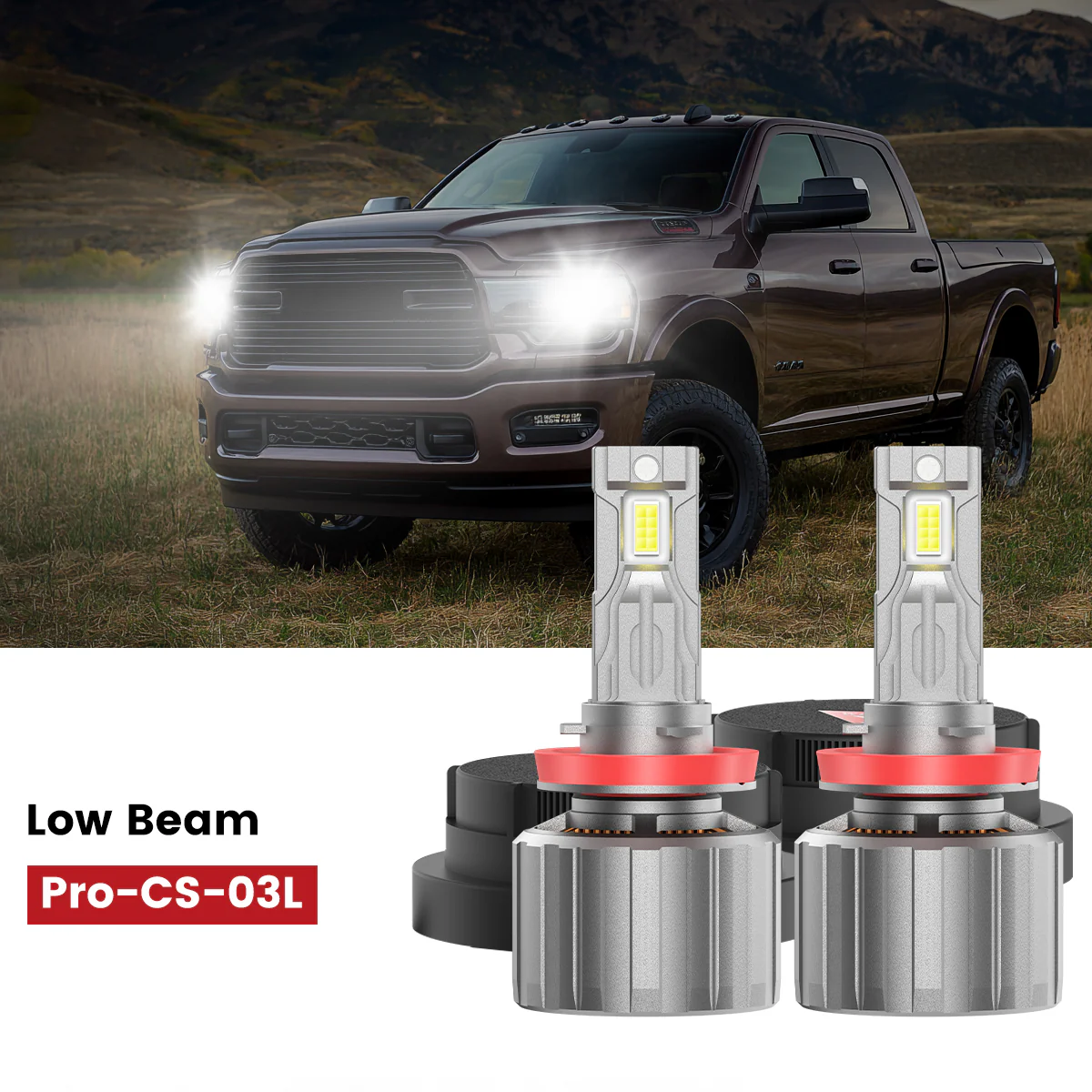 Fit for 2019-2024 Ram 2500 3500 Custom Made LED H11 9005 Headlight Bulbs with Dust Cover | Pro-DC Series - Image 16