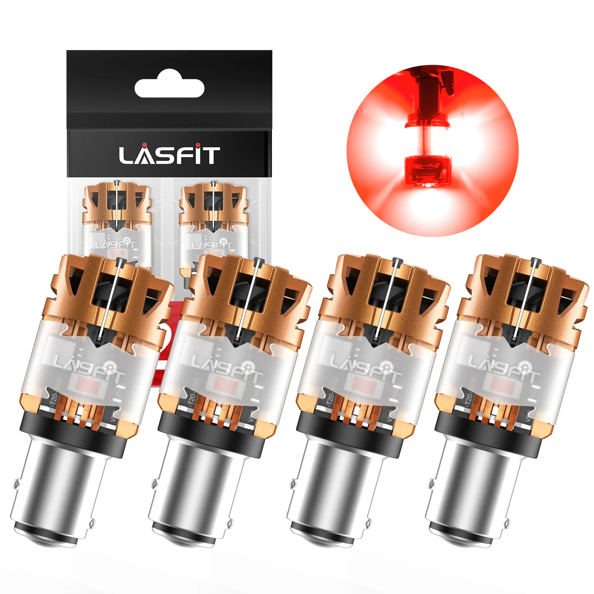 Red 1157 CanBus-Ready Rear Turn Signal Light Brake Light Tail Light LED Bulbs | D2 Series - Image 12