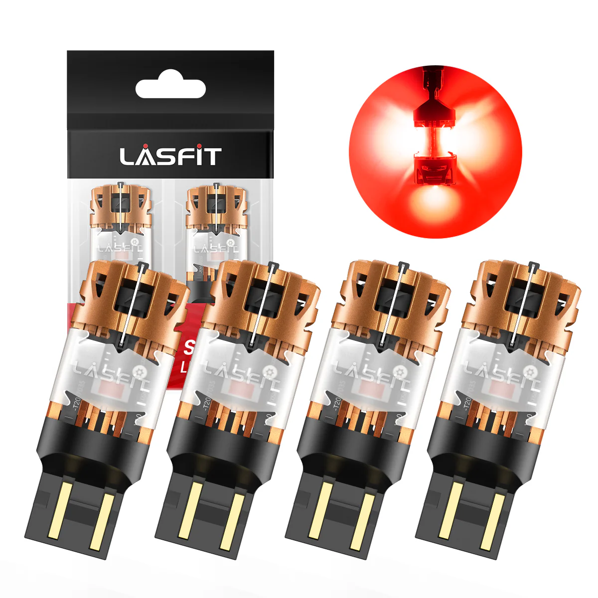 Red 7443 CanBus-Ready Rear Turn Signal Light Brake Light Tail Light LED Bulbs | D2 Series - Image 13
