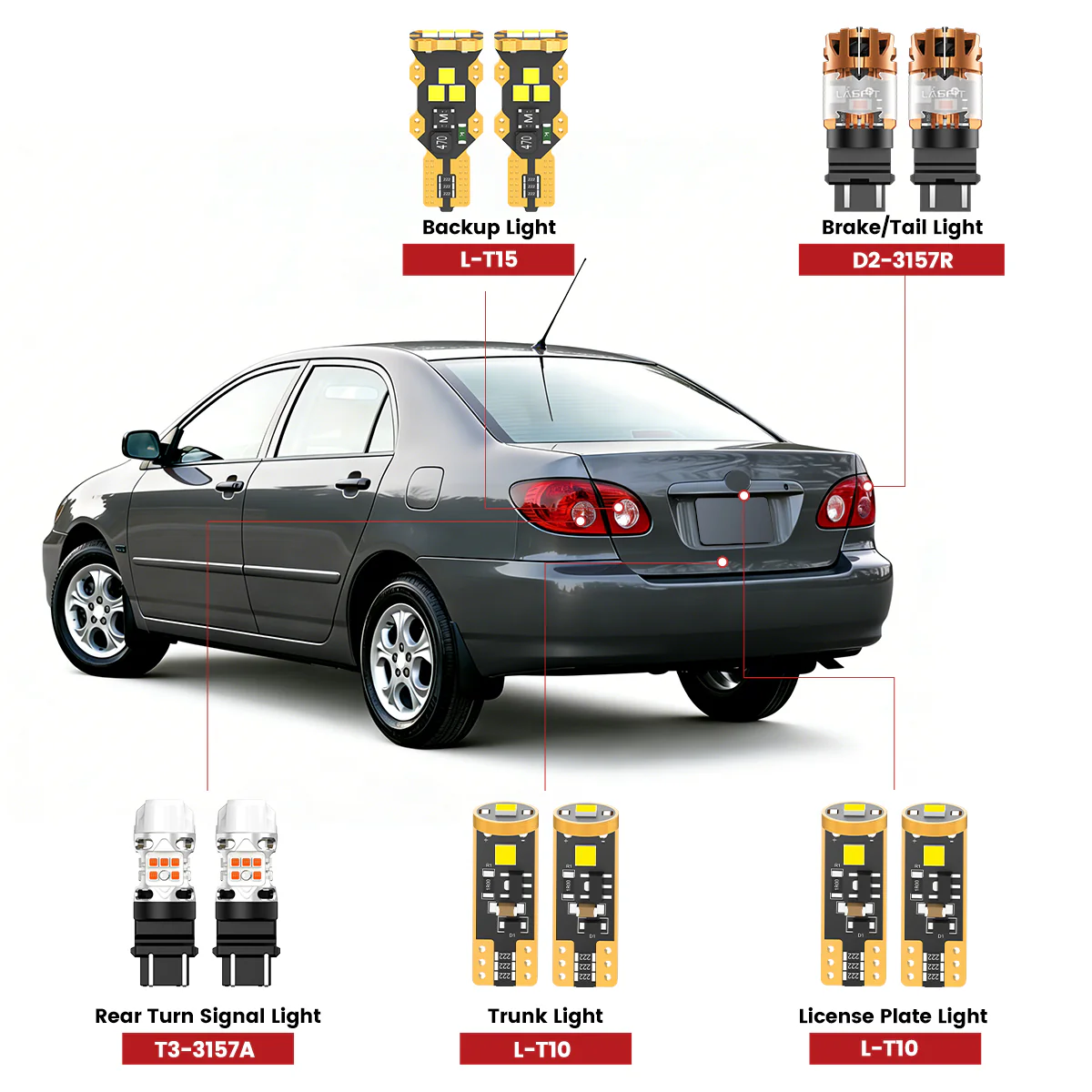 Fit for 2001-2008 Toyota Corolla LED Bulbs Upgrade - Image 2