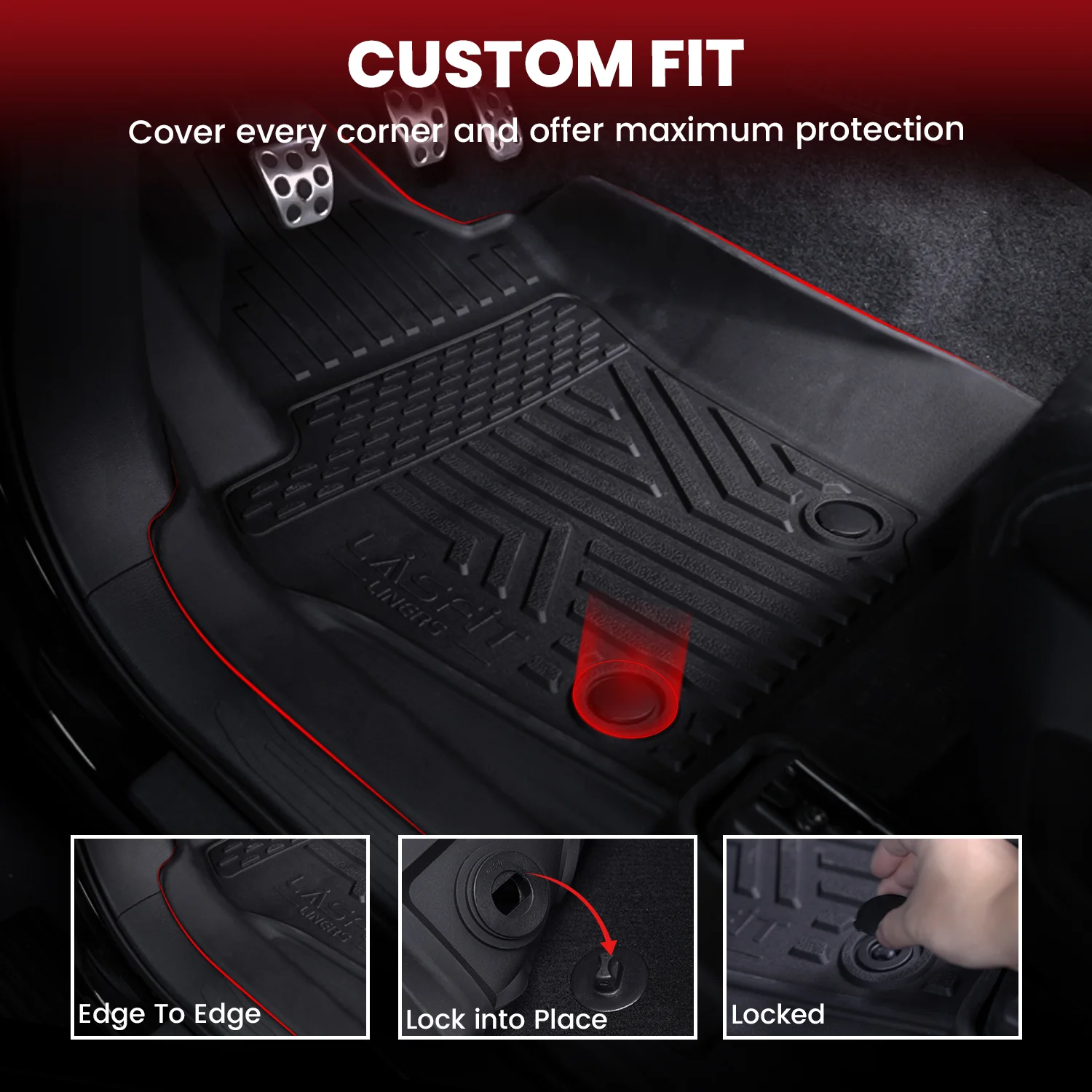 Fit for 2024-2026 Toyota Tacoma All-Weather Floor Mats, Fit Double Cab Only - Image 14